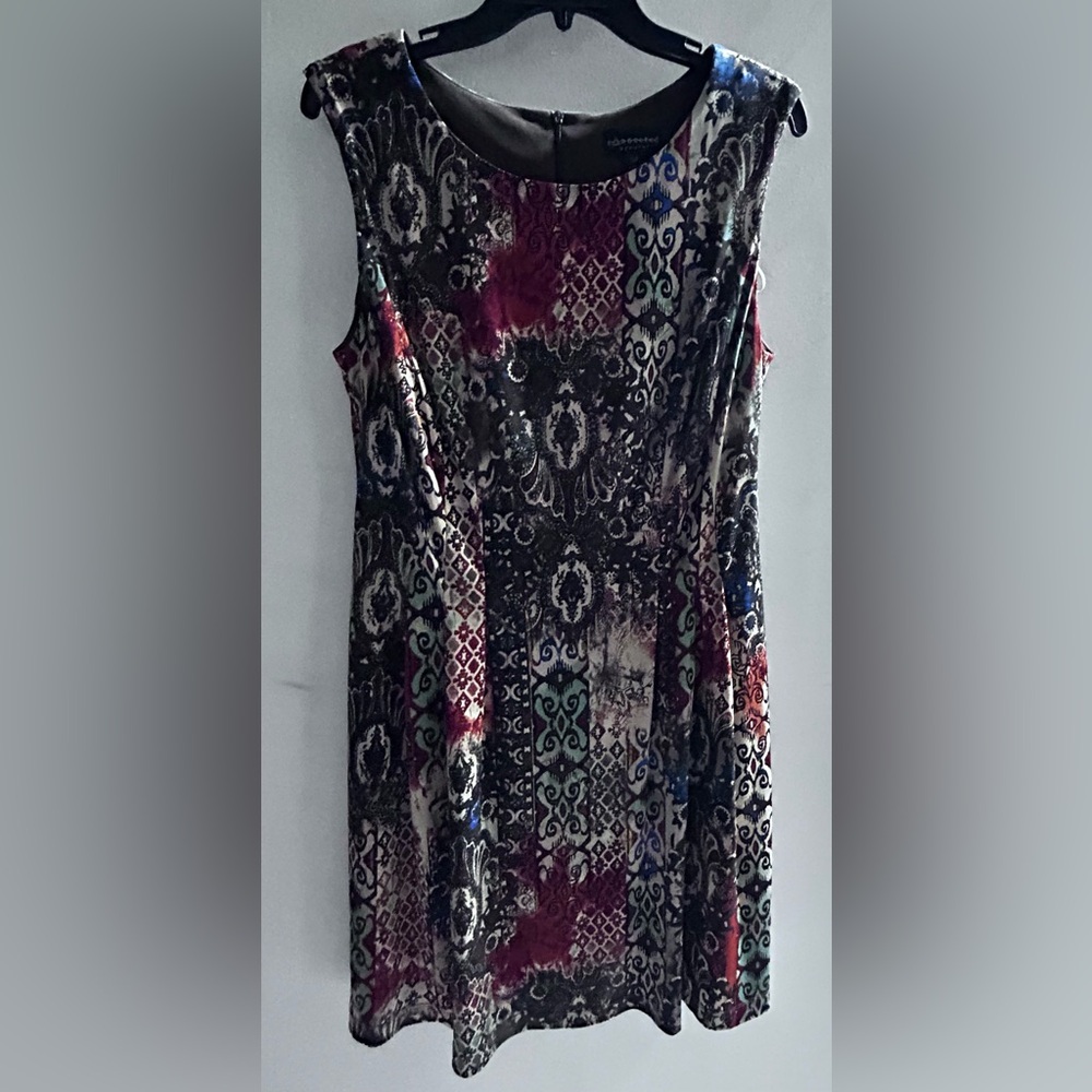 Connected Apparel Multicolor Patterned Dress | Size 12 Petite